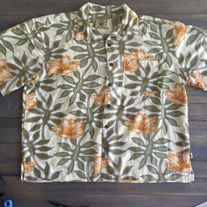 Joe Marlin Outfitters Floral Hibiscus Hawaiian Short Sleeve - Mens Size 2XL (X)